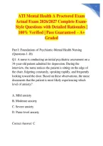 ATI Mental Health A Proctored Exam Actual Exam 2026&sol;2027 Complete Exam-Style Questions with Detailed Rationales &vert; 100&percnt; Verified &vert; Pass Guaranteed &ndash; A&plus; Graded