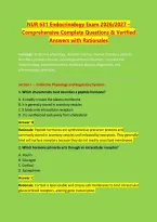 NUR 631 Endocrinology Exam 2026&sol;2027 &ndash; &NewLine;Comprehensive Complete Questions & Verified &NewLine;Answers with Rationales 