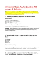 TNCC Final Exam Practice Questions With &NewLine;Answers & Rationales