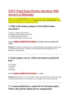 BUNDLE For  TNCC Final Exam Practice Questions With Answers 