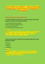 NUR 631 Midterm Exam 2026&sol;2027 &ndash; Advanced Physiology & &NewLine;Pathophysiology &vert; Complete Questions & Verified Answers &NewLine;with Rationales