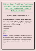 NSG 555 Quiz 2 &lpar;V1&rpar; &vert; Nurse Practitioners &NewLine;in Primary Care II &vert; 2026&sol;2027 Practice &NewLine;Test &vert; 100 Questions with Answers & &NewLine;Detailed Rationales