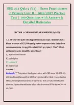 NSG 555 Quiz 2 &lpar;V3&rpar; &vert; Nurse Practitioners &NewLine;in Primary Care II &vert; 2026&sol;2027 Practice &NewLine;Test &vert; 100 Questions with Answers & &NewLine;Detailed Rationales 