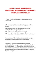 Hcqm &mdash; Case Management &NewLine;Questions With Verified Answers & &NewLine;Complete Rationales 