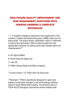 Healthcare Quality Improvement And &NewLine;Risk Management Questions With &NewLine;Verified Answers & Complete &NewLine;Rationales