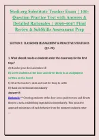Stedi&period;org Substitute Teacher Exam &vert; 100&NewLine;Question Practice Test with Answers & &NewLine;Detailed Rationales &vert; 2026&ndash;2027 Final &NewLine;Review & SubSkills Assessment Prep
