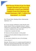  BSIS Firearm Written Exam Test Bank Complete Questions and Answers for Certification Actual Exam 2026&sol;2027 Complete Exam-Style Questions with Detailed Rationales &vert; 100&percnt; Verified &vert; Pass Guaranteed &ndash; A&plus; Graded