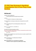 CS 3303 Data Structures & Algorithms- Comprehensive Quiz & Exam Study Guide Solutions&period;pdf&NewLine;&NewLine;