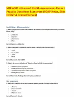 NUR 6001 Advanced Health Assessment- Exam 1 Practice Questions & Answers &lpar;SOAP Notes&comma; Skin&comma; HEENT & Cranial Nerves&rpar;&period;pdf&NewLine;&NewLine;