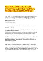 Ahip 2026 - Modules 1-5 Exam Questions & Verified Complete Answers Rated 100&percnt; Correct
