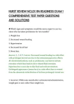 Hurst Review Nclex Rn Readiness Exam 1&NewLine;Comprehensive Test Paper Questions&NewLine;And Solutions