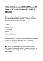 Hurst Review Nclex Rn Readiness Exam 1&NewLine;Exam Review Questions And Correct&NewLine;Answers