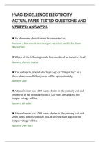 Hvac Excellence Electricity&NewLine;Actual Paper Tested Questions And&NewLine;Verified Answers
