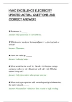 Hvac Excellence Electricity&NewLine;Updated Actual Questions And&NewLine;Correct Answers&NewLine;