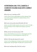 Hypertension And Type 2 Diabetes 17&NewLine;Complete Focused Exam With Correct&NewLine;Answers