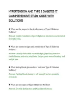 Hypertension And Type 2 Diabetes 17&NewLine;Comprehensive Study Guide With&NewLine;Solutions