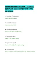 Hypertension And Type 2 Diabetes&NewLine;Complete Exam Review With Full&NewLine;Solutions
