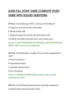 Iahss Full Study Guide Complete Study&NewLine;Guide With Solved Questions