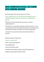 Iahss Supervisor Actual Test Paper&NewLine;With Verified Answers