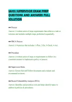 Iahss Supervisor Exam Prep&NewLine;Questions And Answers Full&NewLine;Solution