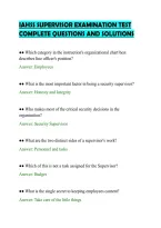 Iahss Supervisor Examination Test&NewLine;Complete Questions And Solutions