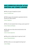 Iahss Supervisor Updated Actual&NewLine;Questions And Correct Answers&NewLine;