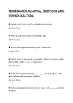 Tradesman Exam Actual Questions With&NewLine;Verified Solutions&NewLine;