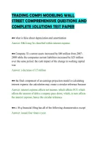 Trading Comps Modeling Wall&NewLine;Street Comprehensive Questions And&NewLine;Complete Solutions Test Paper