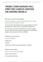 Trading Comps Modeling Wall&NewLine;Street Prep Complete Questions&NewLine;And Answers Graded A&plus;&NewLine;