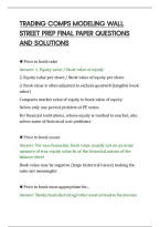Trading Comps Modeling Wall&NewLine;Street Prep Final Paper Questions&NewLine;And Solutions&NewLine;