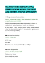 Trading Comps Modeling Wall&NewLine;Street Updated Actual Questions&NewLine;And Correct Answers Exam Script