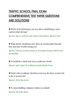Traffic School Final Exam&NewLine;Comprehensive Test Paper Questions&NewLine;And Solutions