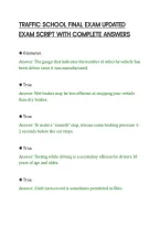 Traffic School Final Exam Updated&NewLine;Exam Script With Complete Answers&NewLine;