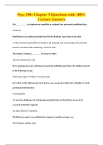 Psyc 290&colon; Chapter 3 Questions with 100&percnt;&NewLine;Correct Answers