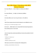 Psyc 290&colon; Edapt 3 Questions with 100&percnt;&NewLine;Correct Answers