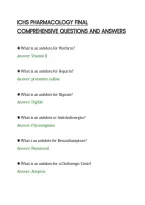 Ichs Pharmacology Final&NewLine;Comprehensive Questions And Answer