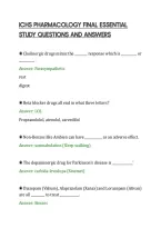 Ichs Pharmacology Final Essential&NewLine;Study Questions And Answers