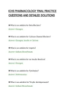 Ichs Pharmacology Final Practice&NewLine;Questions And Detailed Solution