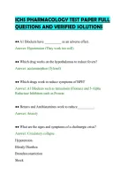 Ichs Pharmacology Test Paper Full&NewLine;Questions And Verified Solutions&NewLine;