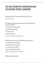Ics 100 Complete Questions And&NewLine;Solutions Tested Answers