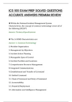 Ics 100 Exam Prep Solved Questions&NewLine;Accurate Answers Premium Review