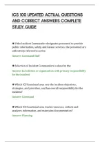 Ics 100 Updated Actual Questions&NewLine;And Correct Answers Complete&NewLine;Study Guide