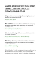 Ics 200 Comprehensive Exam Script&NewLine;Verified Questions Complete&NewLine;Answers Graded Aplus
