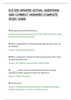 Ics 200 Updated Actual Questions&NewLine;And Correct Answers Complete&NewLine;Study Guide