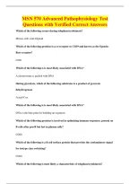 MSN 570 Advanced Pathophysiology Test&NewLine;Questions with Verified Correct Answers