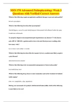 MSN 570 Advanced Pathophysiology Week 3&NewLine;Questions with Verified Correct Answers