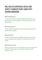 Idrl 308 Occupational Health And&NewLine;Safety Complete Study Guide With&NewLine;Solved Questions