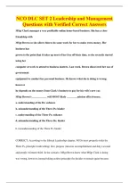 NCO DLC SET 2 Leadership and Management&NewLine;Questions with Verified Correct Answers