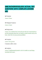 Une Pathophysiology Actual Test&NewLine;Questions With Complete Answer&NewLine;Key