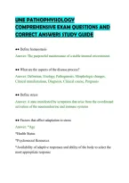 Une Pathophysiology&NewLine;Comprehensive Exam Questions And&NewLine;Correct Answers Study Guide